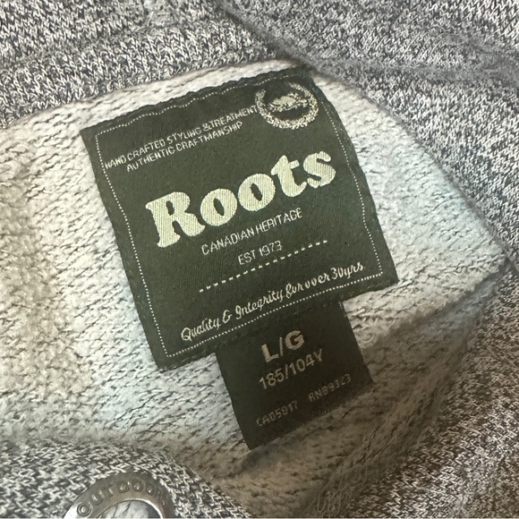 ROOTS| Men’s Organic Original Kanga Hoodie Salt & Pepper Sz L - Picture 11 of 13